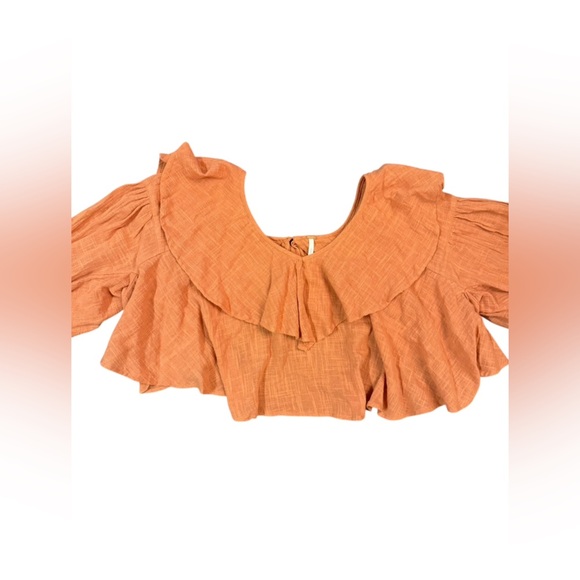 NWT Free People Zuri Blouse in Color Ginger Spice Size XS - Picture 5 of 9